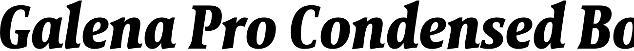 Galena Pro Condensed Bold Italic